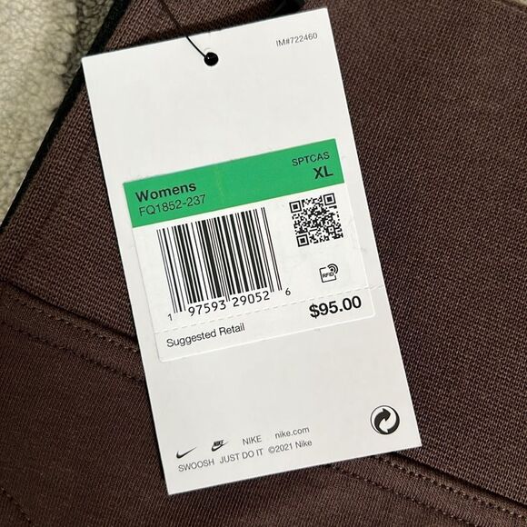 Nike Sportswear Tech Fleece High-Waisted Brown Mini Skirt - Picture 12 of 13